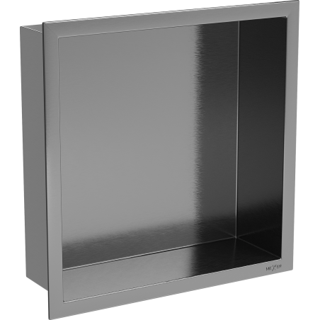 Mexen X-Wall-R süllyesztett polc peremmel 30 x 30 cm, füstszürke kefélt - 19E0303010