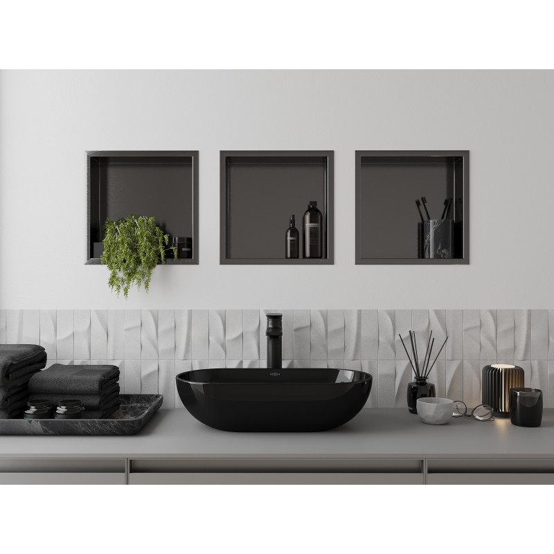Mexen X-Wall-R raft încastrat cu flanșă 30 x 30 cm, gri armat periat - 19E0303010