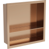 Mexen X-Wall-R falcos polc szegéllyel és polccal 30 x 30 cm, kefélt réz - 19C0303010S