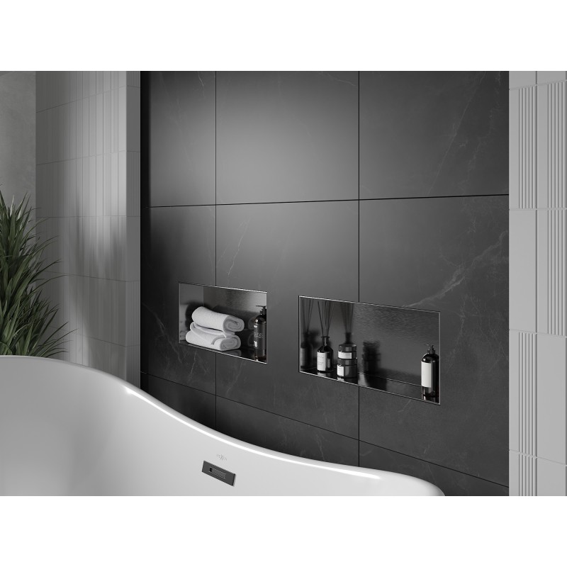 Mexen X-Wall-NR raft de nișă fără flanșă 45 x 20 cm, gri tun brushed - 19E1452010
