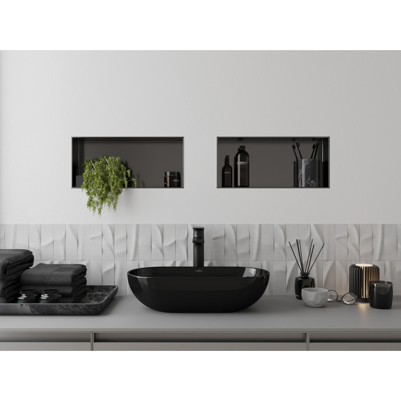 Mexen X-Wall-NR raft încastrat fără flanșă 45 x 20 cm, gri armă periat - 19E1452010