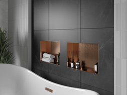 Mexen X-Wall-NR raft încastrat fără margine 45 x 30 cm, cupru periat - 19C1453010