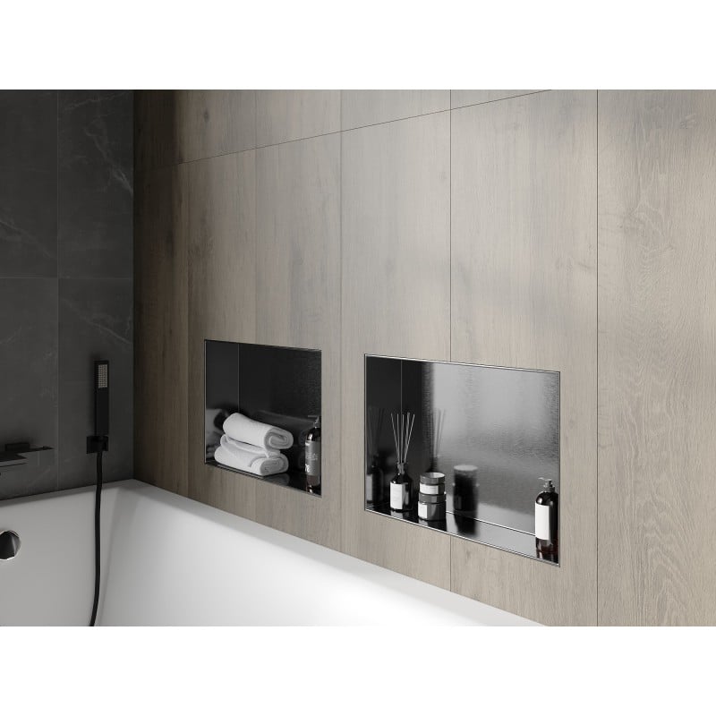 Mexen X-Wall-NR raft încastrat fără flanșă 45 x 30 cm, gri pistă periat - 19E1453010
