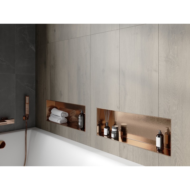 Mexen X-Wall-NR raft încastrat fără margine 60 x 20 cm, cupru periat - 19C1602010