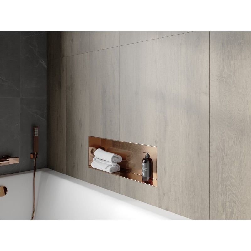 Mexen X-Wall-NR raft încastrat fără margine 60 x 20 cm, cupru periat - 19C1602010