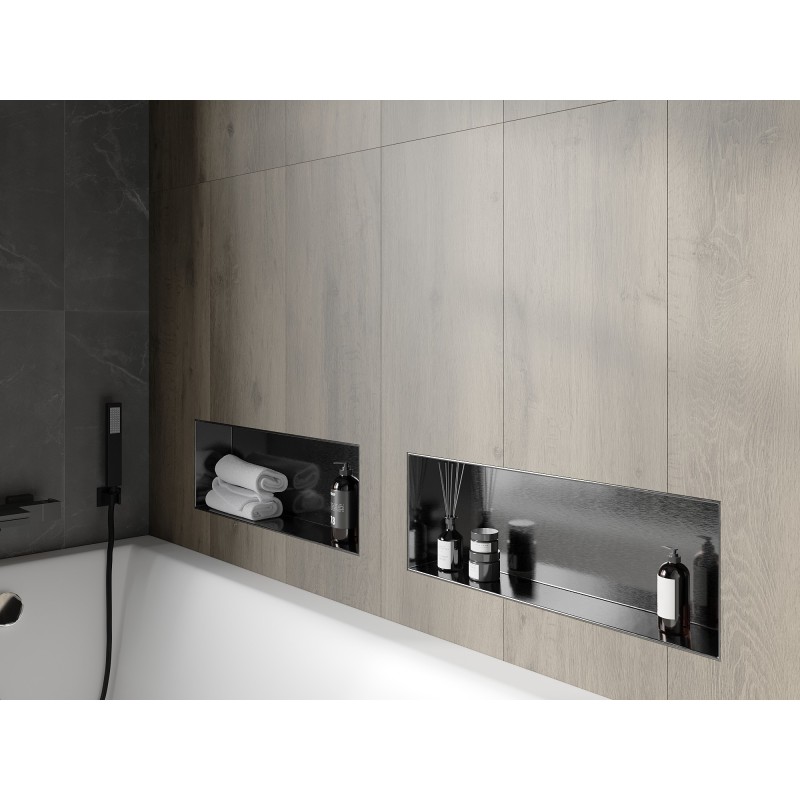 Mexen X-Wall-NR perem nélküli beépített polc 60 x 20 cm, gun grey kefélt - 19E1602010