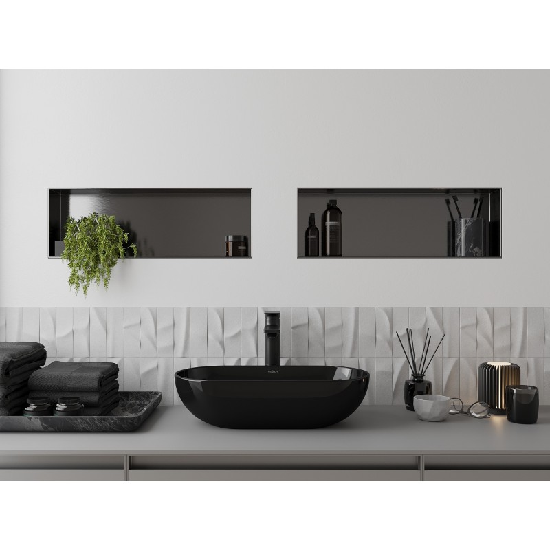 Mexen X-Wall-NR raft încastrat fără margine 60 x 20 cm, gri pistoale periat - 19E1602010