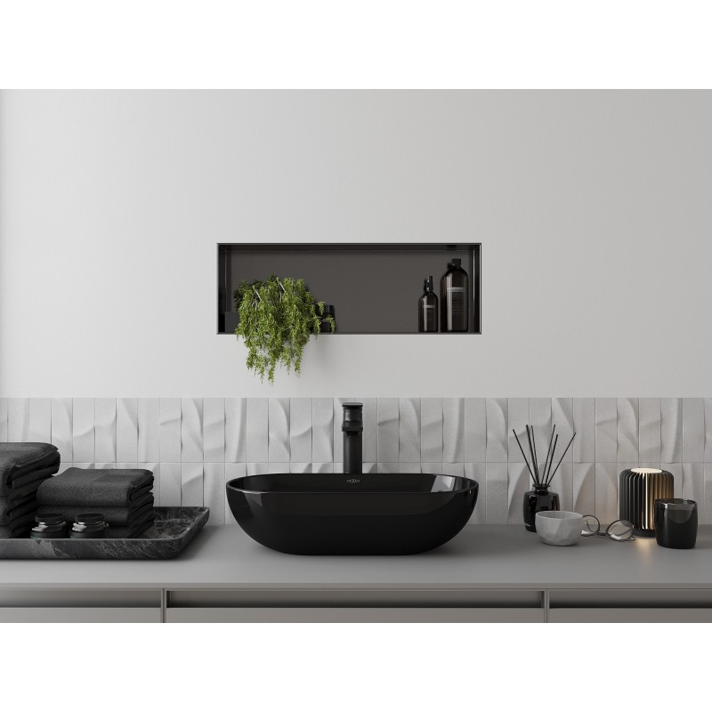 Mexen X-Wall-NR perem nélküli beépített polc 60 x 20 cm, gun grey kefélt - 19E1602010