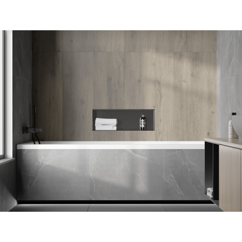 Mexen X-Wall-NR perem nélküli beépített polc 60 x 20 cm, gun grey kefélt - 19E1602010
