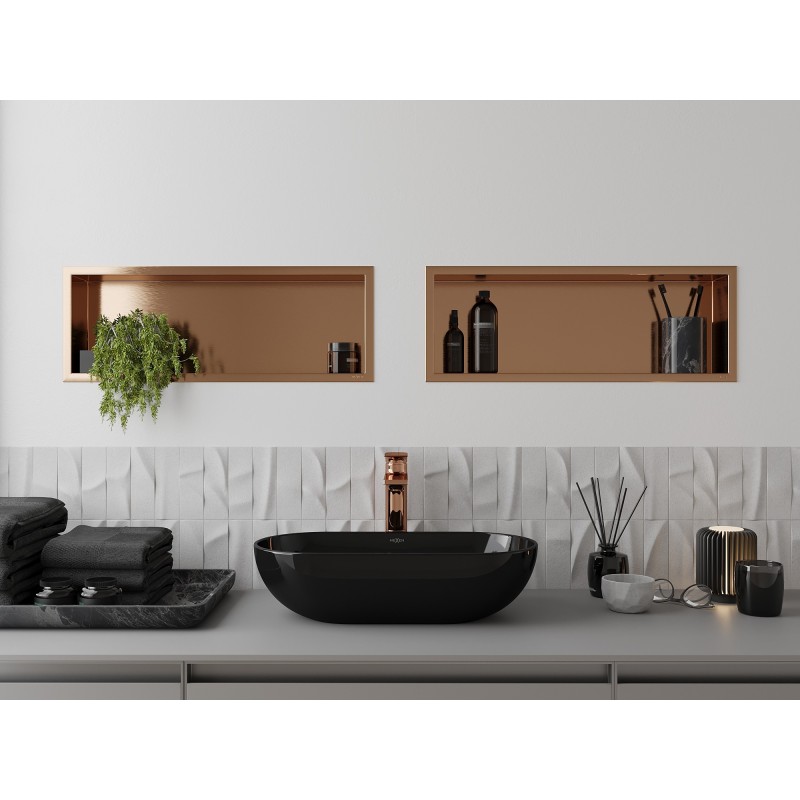 Mexen X-Wall-R raft de nișă cu flanșă 60 x 20 cm, cupru periat - 19C0602010