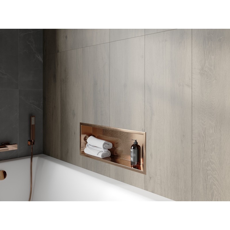 Mexen X-Wall-R raft de nișă cu flanșă 60 x 20 cm, cupru periat - 19C0602010