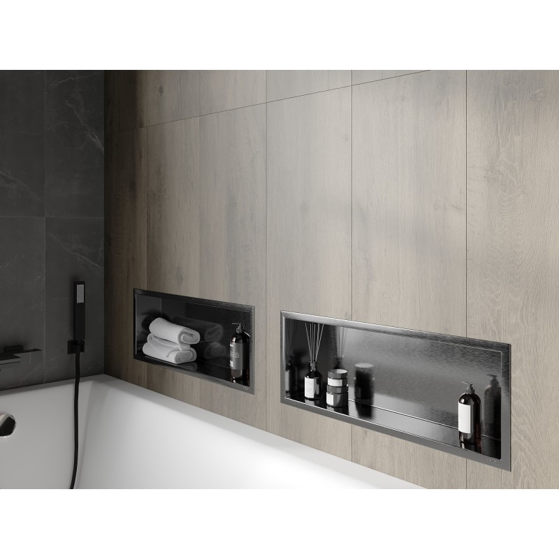 Mexen X-Wall-R poliță de nișă cu flanșă 60 x 20 cm, gri armat periat - 19E0602010