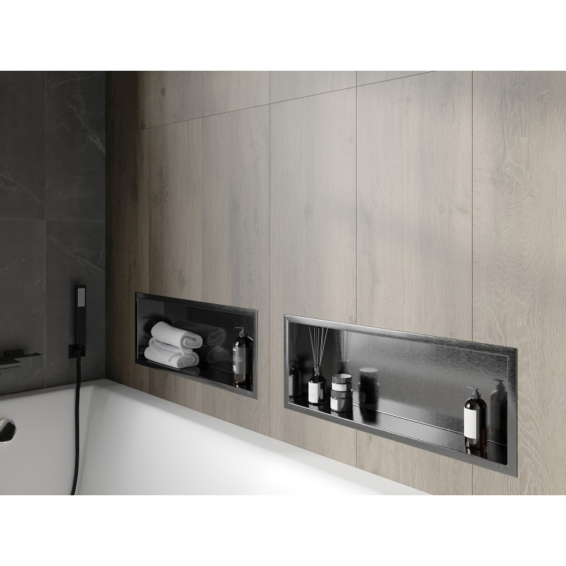 Mexen X-Wall-R raft încorporat cu flanșă 60 x 20 cm, gri armă periat - 19E0602010