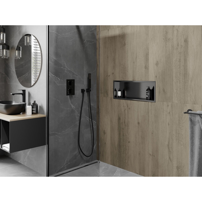 Mexen X-Wall-R raft încorporat cu flanșă 60 x 20 cm, gri armă periat - 19E0602010