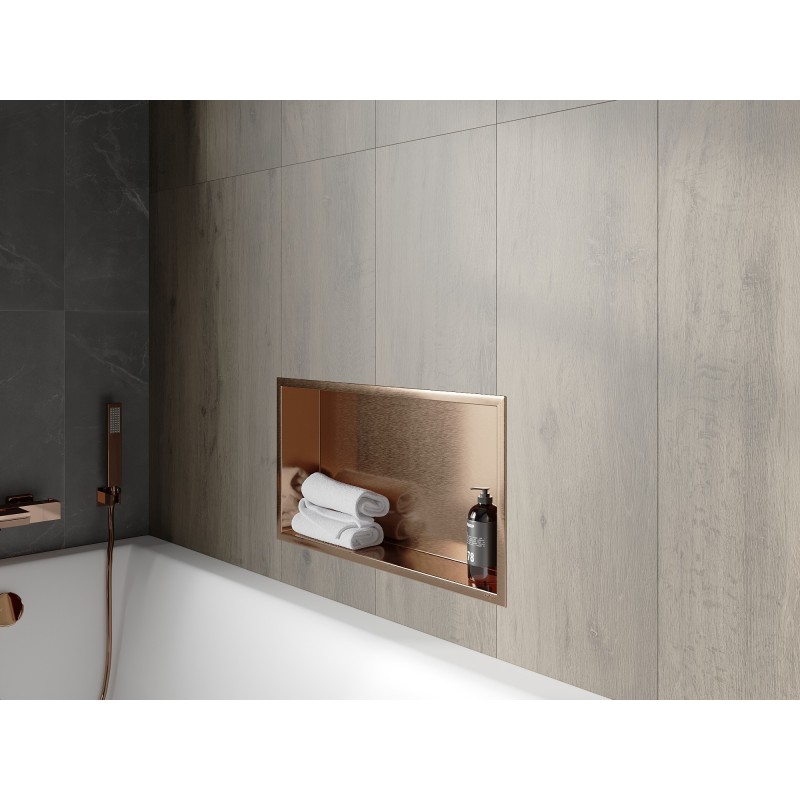 Mexen X-Wall-R niches polc peremmel 60 x 30 cm, kefevelt réz - 19C0603010