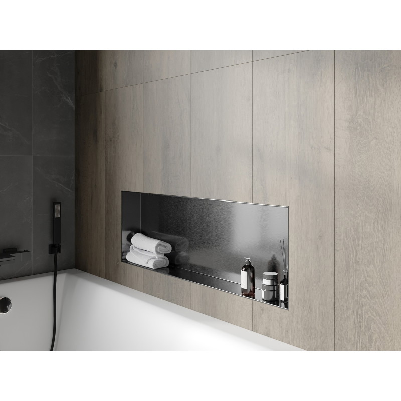 Mexen X-Wall-NR raft încastrat fără ramă 90 x 30 cm, gri armă periat - 19E1903010