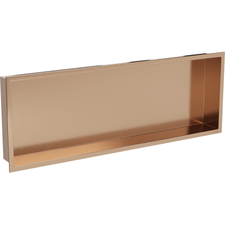 Mexen X-Wall-R fülkés polc peremmel, 90 x 30 cm, kefélt réz - 19C0903010