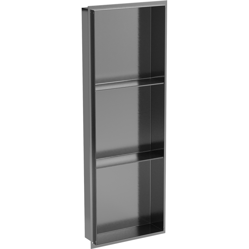 Mexen X-Wall-NR poliță de nișă fără flanșă cu raft 90 x 30 cm, gri armă periat - 19E1903010S