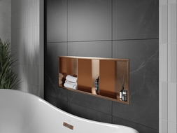 Mexen X-Wall-R raft încastrat cu flanșă și raft 90 x 30 cm, cupru periat - 19C0903010S