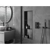 Mexen X-Wall-R beépített polc peremmel és polccal 90 x 30 cm, kefélt pisztolyszürke - 19E0903010S