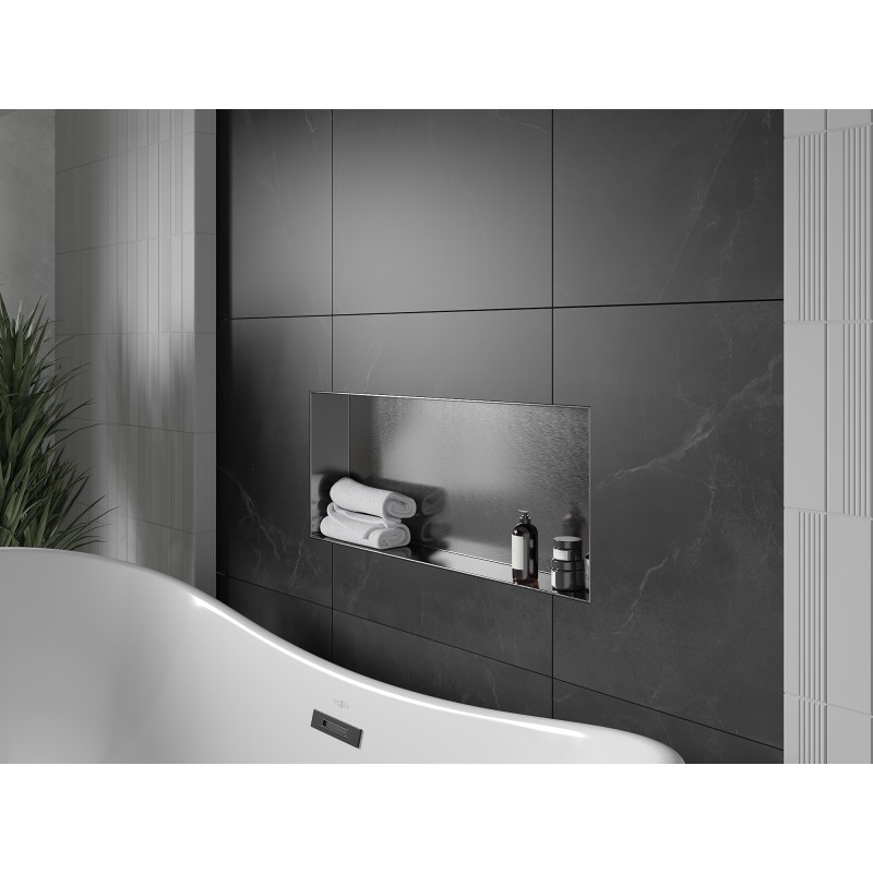Mexen X-Wall-NR raft fărăr margine 75 x 30 cm, gri armat periat - 19E1753010