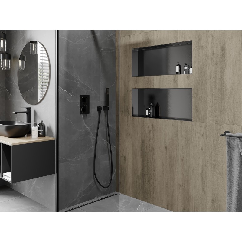 Mexen X-Wall-NR raft fărăr margine 75 x 30 cm, gri armat periat - 19E1753010