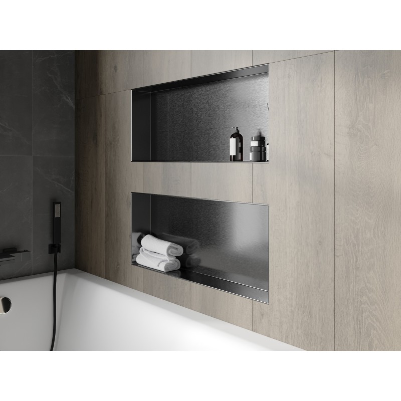 Mexen X-Wall-NR raft fărăr margine 75 x 30 cm, gri armat periat - 19E1753010