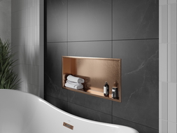 Mexen X-Wall-R raft de nișă cu flanșă 75 x 30 cm, cupru periat - 19C0753010