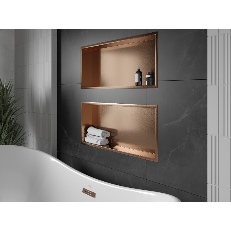 Mexen X-Wall-R falcspolc peremmel 75 x 30 cm, kefeített réz - 19C0753010
