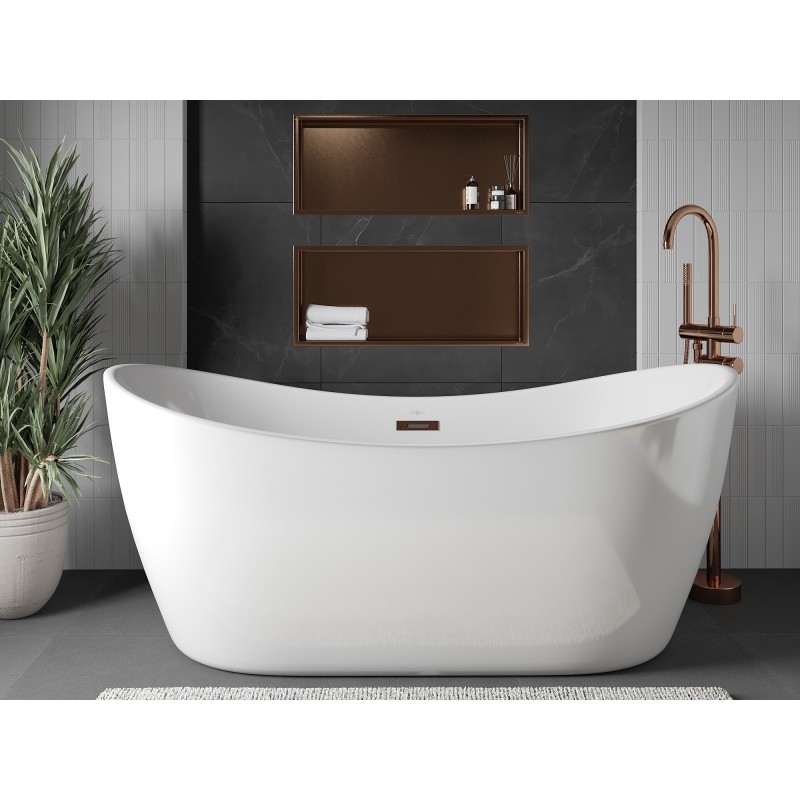 Mexen X-Wall-R raft de nișă cu flanșă 75 x 30 cm, cupru periat - 19C0753010