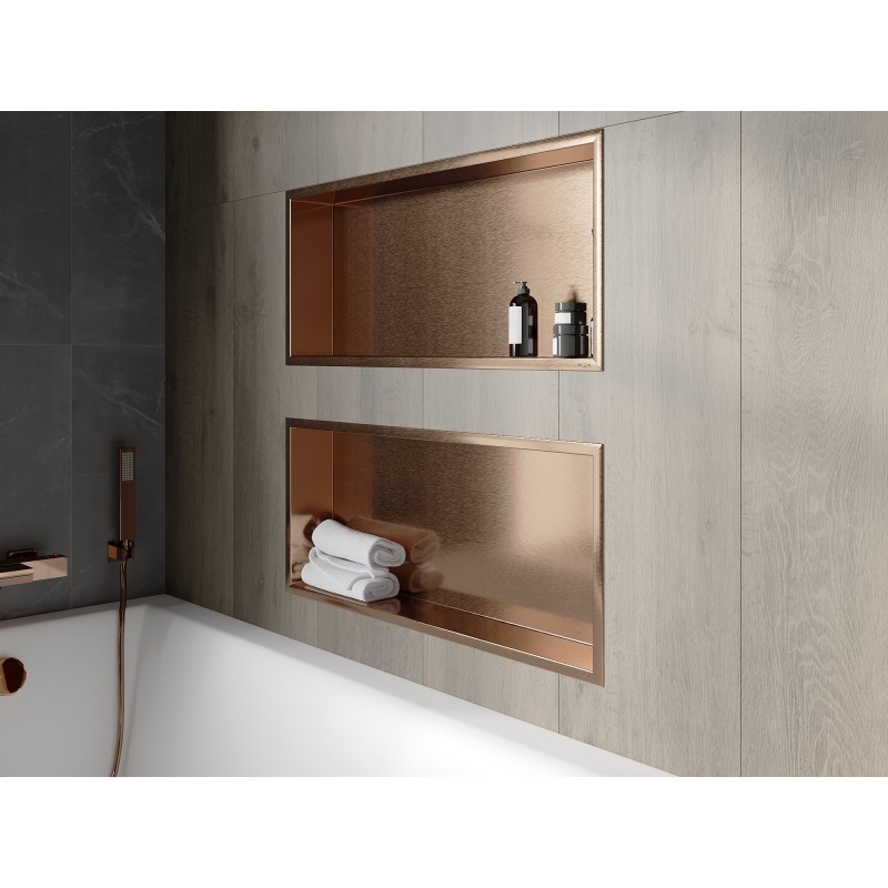 Mexen X-Wall-R falcspolc peremmel 75 x 30 cm, kefeített réz - 19C0753010