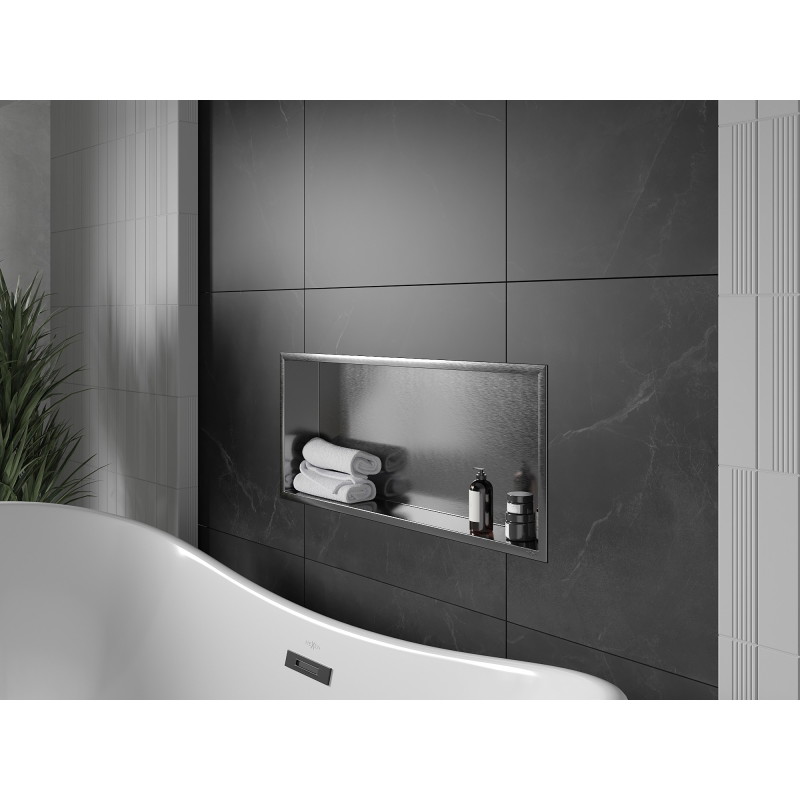 Mexen X-Wall-R fülkeres polc peremmel 75 x 30 cm, gun gray kefélt - 19E0753010