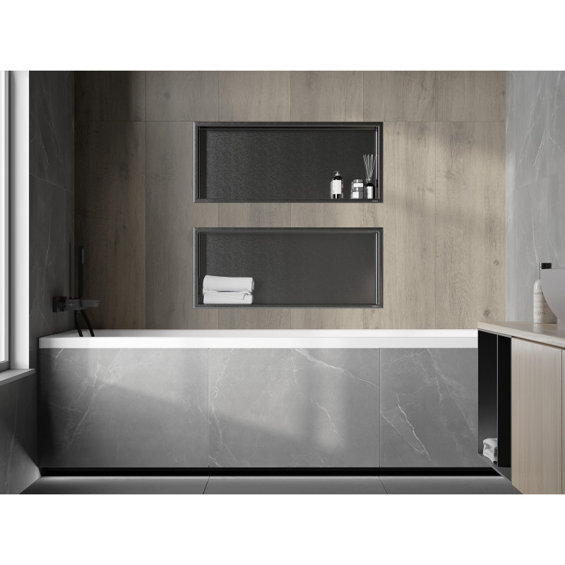 Mexen X-Wall-R raft încastrat cu flanșă 75 x 30 cm, gri armat periat - 19E0753010