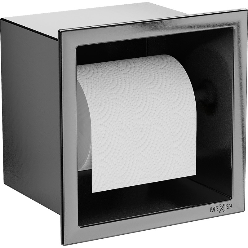Mexen X-Wall-P WC-papír tartó, szálcsiszolt gun gray - 19E3