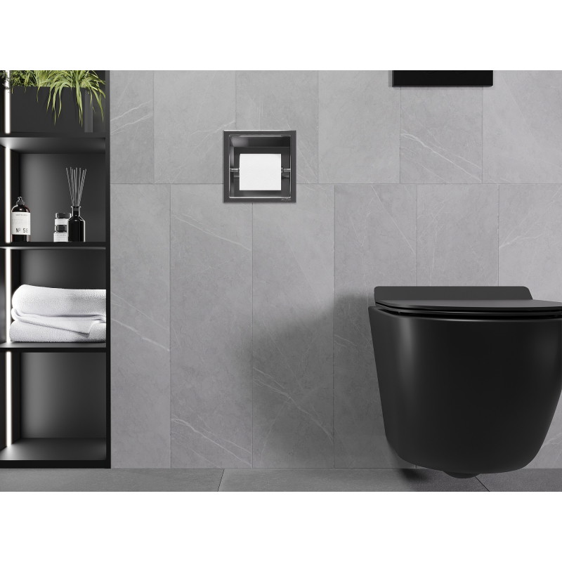 Mexen X-Wall-P WC-papír tartó, szálcsiszolt gun gray - 19E3