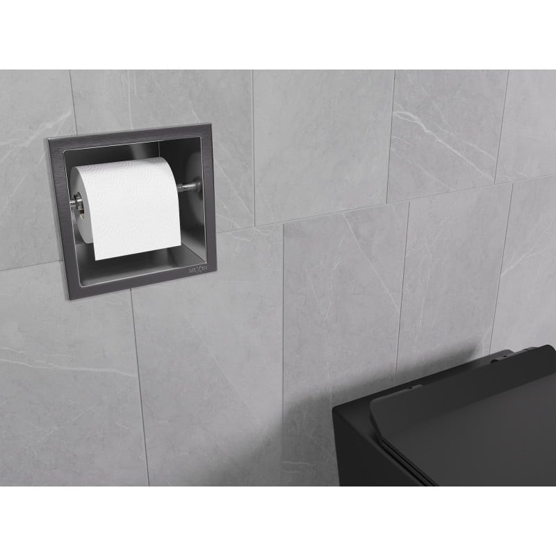 Mexen X-Wall-P WC-papírtartó, kefe hatású szürke - 19E3