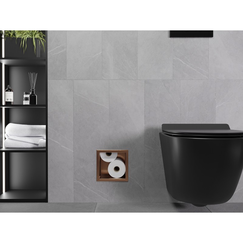 Mexen X-Wall-B wc-papír tartó, selyemfényű réz - 19C5