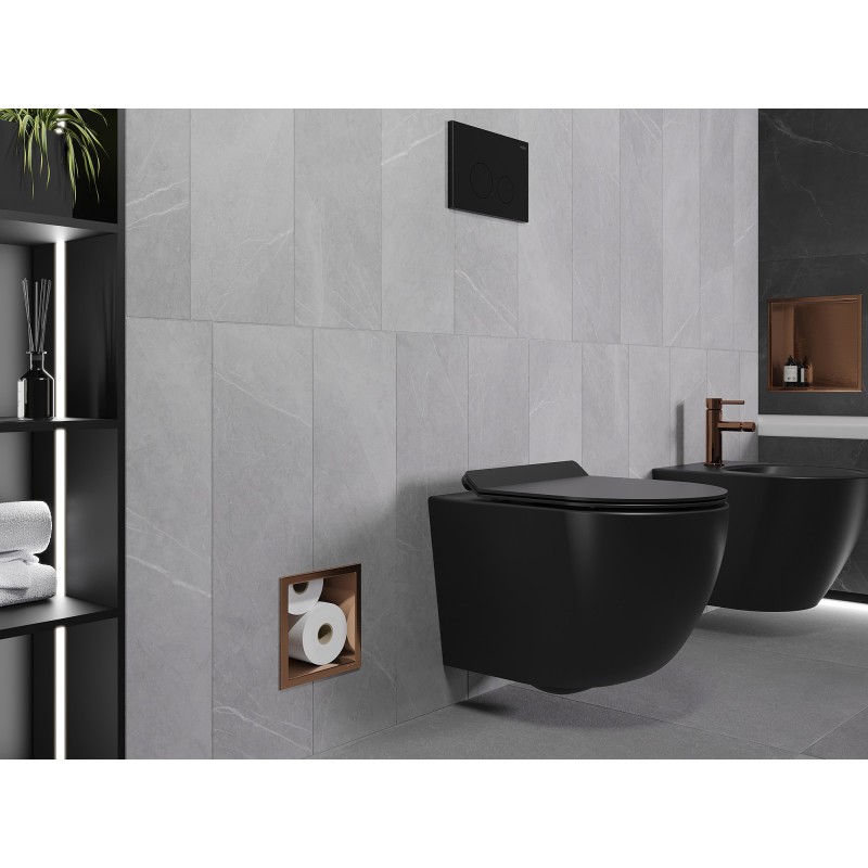 Mexen X-Wall-B wc-papír tartó, selyemfényű réz - 19C5