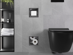 Mexen X-Wall-BP WC-papírtartó magazinnal, szálcsiszolt fegyverszürke - 19E4
