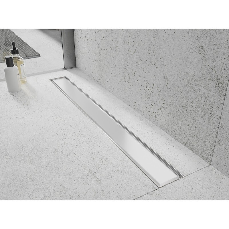 Mexen Flat MGW linear drain cover 50 cm, fehér üveg - 1027050