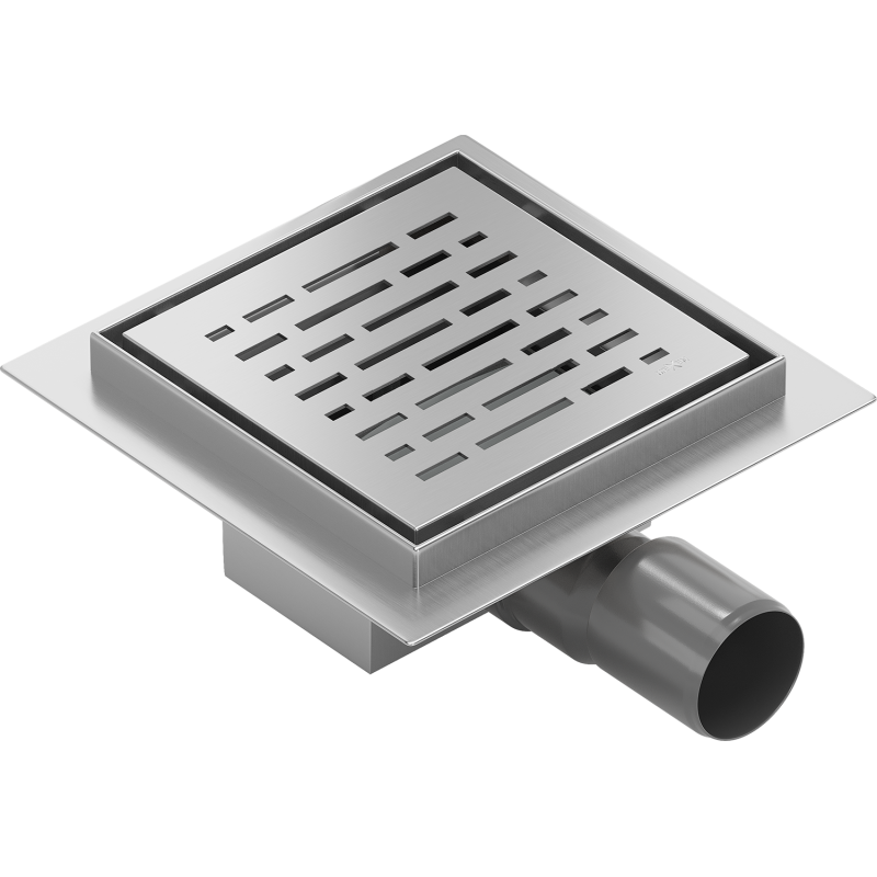 Mexen Flat-Q M01 padlóösszefolyó négyzet alakú 12 x 12 cm, inox - 1010312