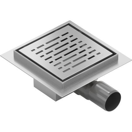 Mexen Flat-Q M01 padlóösszefolyó négyzet alakú 12 x 12 cm, inox - 1010312