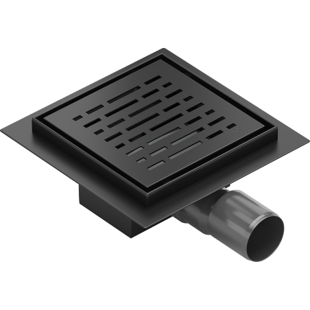 Mexen Flat-Q M01 scurgător de pardoseală pătrat 15 x 15 cm, negru - 1710315