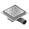 Mexen Flat-Q M12 Padlószintbe épített négyzet alakú padlóösszefolyó 12 x 12 cm, inox - 1010412