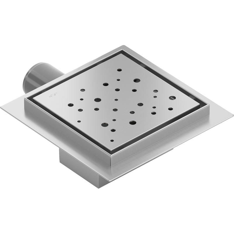 Mexen Flat-Q M12 Padlószintbe épített négyzet alakú padlóösszefolyó 12 x 12 cm, inox - 1010412