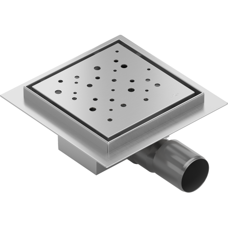 Mexen Flat-Q M12 sifon de podea pătrat 15 x 15 cm, inox - 1010415