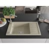 Mexen Elias chiuvetă de granit cu un compartiment, cu picurător și baterie de bucătărie Rita, Bej - 6511-69-670300-00