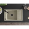 Mexen Elias chiuvetă de granit cu un compartiment, cu picurător și baterie de bucătărie Rita, Bej - 6511-69-670300-70