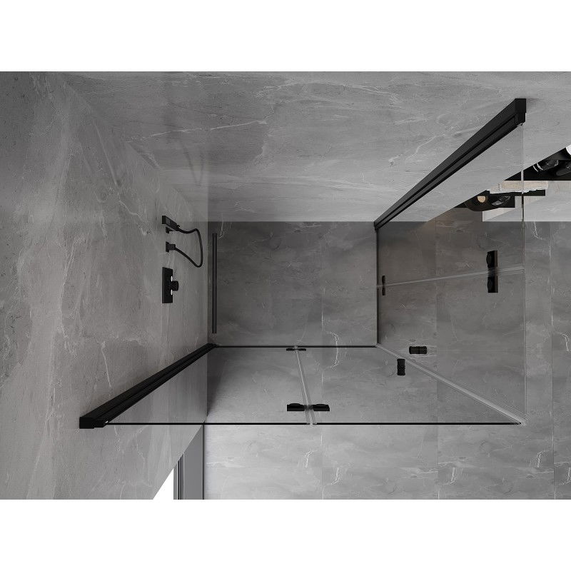 Mexen Mist-F Duo cabină de duș pliabilă, stânga 115 x 105 cm, transparent, neagră - 8A6-115L-105P-70-00