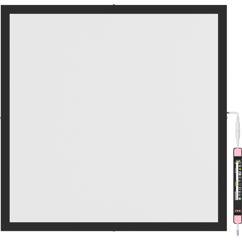 Mexen Brill-S felületre szerelhető LED mennyezeti panel 60 x 60 cm, 48W, Semleges - 4000K, 4800 lm, fekete